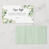Greenery Baby shower - Luier Raffle Kaart (Voorkant / Achterkant)