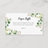 Greenery Baby shower - Luier Raffle Kaart (Voorkant)