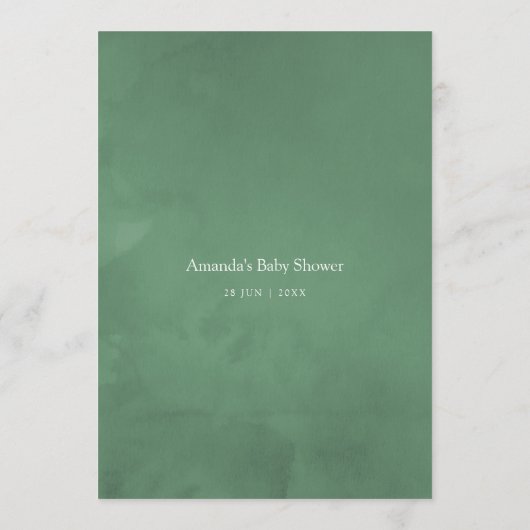 Greenery Baby shower Mam Advice Advieskaart (Achterkant)