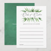 Greenery Baby shower Mam Advice Advieskaart (Voorkant / Achterkant)