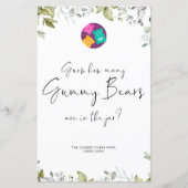 Greenery Baby shower Mini Sign Gummy Beren (Voorkant)