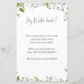 Greenery Baby shower Mini Sign - Mijn waterbroke! (Voorkant)