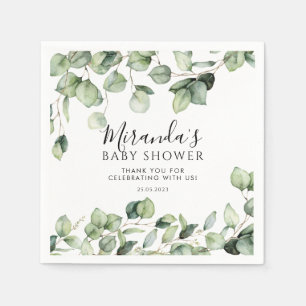 Greenery Baby shower Napkins Eucalyptus Botanical Servet