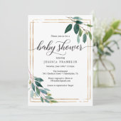 Greenery Baby shower nodigt Kaart uit (Staand voorkant)