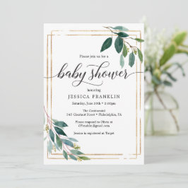 Greenery Baby shower nodigt Kaart uit