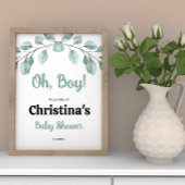 Greenery Baby shower Oh jongen Welkom Poster