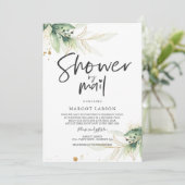 Greenery Baby shower op uitnodiging per post (Staand voorkant)