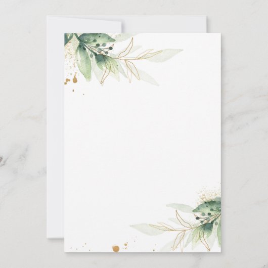 Greenery Baby shower op uitnodiging per post (Achterkant)