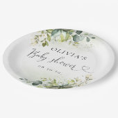 Greenery Baby shower papier Bord (Gekanteld)