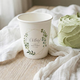 Greenery Baby shower Papieren Bekers