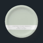 Greenery Baby shower Papieren Bordje<br><div class="desc">Dit zijn eenvoudige, elegante groen baby showers papieren borden met een eenvoudig ontwerp en een modern lettertype. Bewerk alle bewoordingen en alle kleuren* op deze bruiloft programma sjabloon. * de kleur van de waterverf groen zijn niet bewerkbaar // Voor overeenkomende items, bezoek dan het "ASHTON" collectie in de Sincerely By...</div>