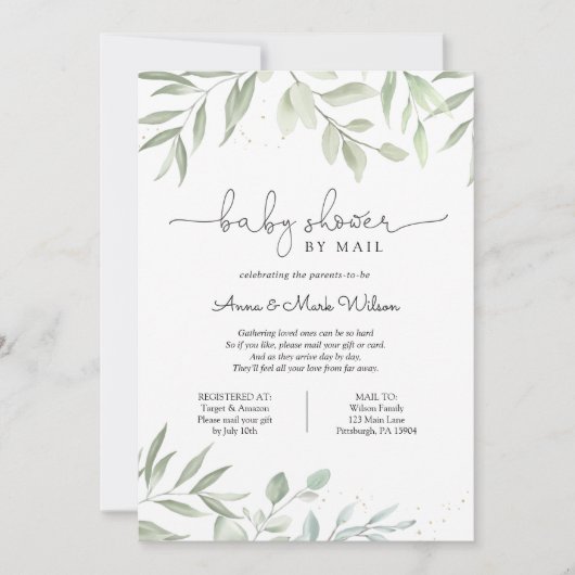 Greenery Baby shower per Mail Kaart (Voorkant)