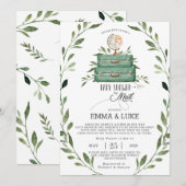 Greenery Baby shower per Mail Lange afstand Reizen Kaart (Voorkant / Achterkant)