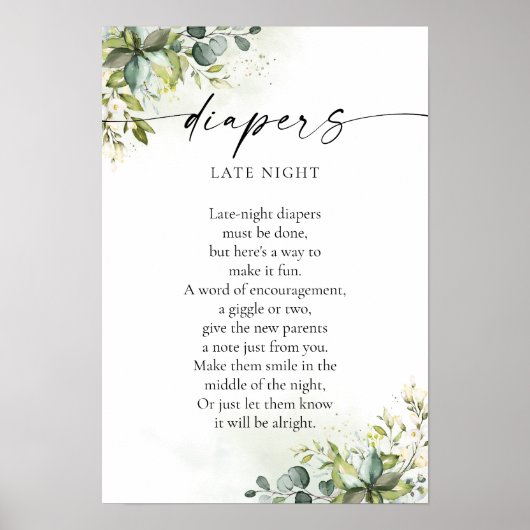 Greenery Baby shower Poster (Voorkant)