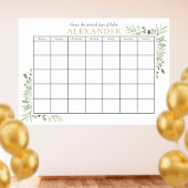 Greenery Baby shower raadt de vervaldatum Poster