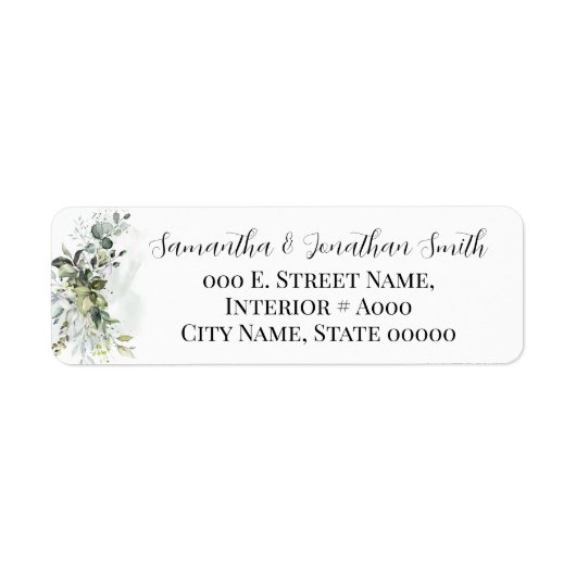 Greenery Baby shower Return Address Label (Voorkant)
