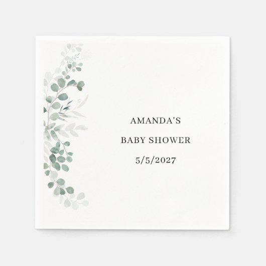 Greenery Baby shower Servet (Voorkant)