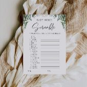Greenery Baby shower spel – Word scramble Kaart