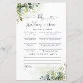 Greenery Baby shower voorspellingen Kaart (Voorkant)