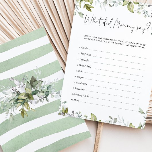 Greenery Baby shower wat zei mama?