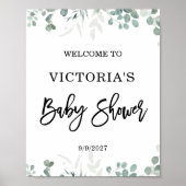 Greenery Baby shower Welkom Poster (Voorkant)