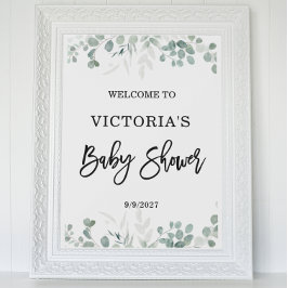 Greenery Baby shower Welkom Poster