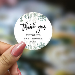 Greenery Baby shower Welkom Ronde Sticker