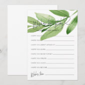 Greenery Baby shower Wensen voor Baby Game Kaart (Voorkant / Achterkant)