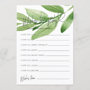 Greenery Baby shower Wensen voor Baby Game Kaart