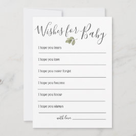 Greenery Baby shower wenst Baby Kaart
