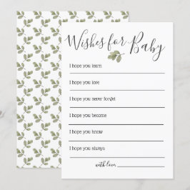 Greenery Baby shower wenst Baby Kaart