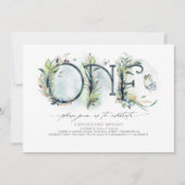 Greenery Baby's 1e verjaardag Uitnodiging - Neutra (Voorkant)