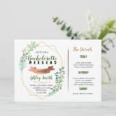 Greenery Bachelorette Itinerary Kaart (Staand voorkant)