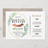 Greenery Bachelorette Itinerary Kaart (Voorkant / Achterkant)