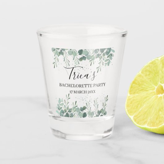 Greenery Bachelorette Party Shot Glass Glas (Voorkant)