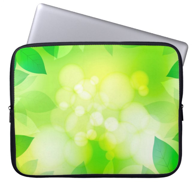 Greenery background scrapbooking laptop sleeve (Voorkant)