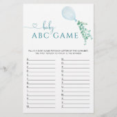 Greenery Balloon Baby shower Game ABC (Voorkant)