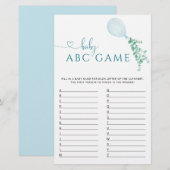 Greenery Balloon Baby shower Game ABC (Voorkant / Achterkant)