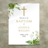 Greenery Baptism Christening Welkomstteken Poster