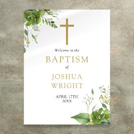 Greenery Baptism Christening Welkomstteken Poster