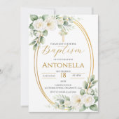 Greenery Baptism Invitation Kaart (Voorkant)