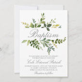 Greenery Baptism Invitation Kaart (Voorkant)
