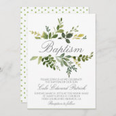 Greenery Baptism Invitation Kaart (Voorkant / Achterkant)