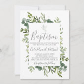 Greenery Baptism Invitation Kaart (Voorkant)