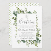 Greenery Baptism Invitation Kaart (Voorkant / Achterkant)