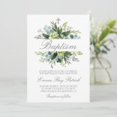 Greenery Baptism Invitation Kaart (Staand voorkant)