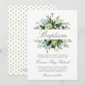 Greenery Baptism Invitation Kaart (Voorkant / Achterkant)