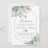 Greenery Baptism Invitation Kaart (Voorkant)