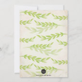 Greenery Baptism Invite Lavender Flowers Kaart (Achterkant)