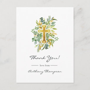 Greenery Baptism of Christening Bedankt Briefkaart